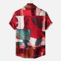 Поло ризи за мъже винтидж отпечатана риза Мъжки късо ръкав Небрежен хавайски човек