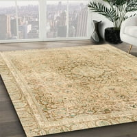 Ahgly Company Indoor Rectangle Abstract Brown Gold Abstract Area Cures, 6 '9'