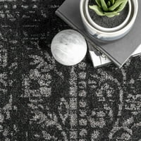 нулум Арлена Реколта традиционна зона килим, 2 '6 12', Черен