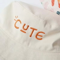 Бебе деца шапка с кофа, двойна цветна печатаща бродерия букви широки краища за защита на слънцето за момичета момчета