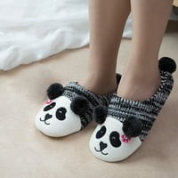 Есента зимна панда чехли очарователни топли обувки памучни пансички за пода за закрит дом
