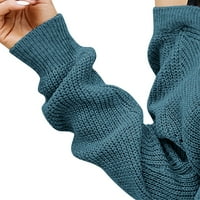 Плетете хлабав пуловер за жени v врат с дълъг ръкав с дълъг ръкав