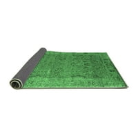 Ahgly Company Indoor Square Oriental Emerald Green Industrial Area Rugs, 7 'квадрат