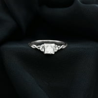 Принцеса отрязани пръстен за пасианс за жени за жени, пръстен на келтски възел, сребро на стерлинги, САЩ 6.50