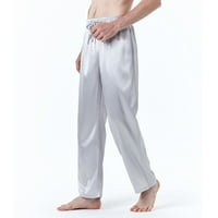 YieVot мъжки йога панталони Просвет дишащ удобна пижама панталони средна талия на талията еластична талия панталони сиви xxl