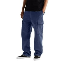 Педорт работни панталони за мъже Мъжки работен товар дълги панталони с джобове хлабав панталон флот,2хл