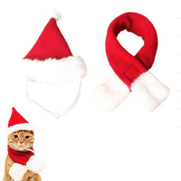 Коледна котешка костюма на Дядо Коледа с шал коте колема облекло облекло за домашен любимец Дядо Коледа комплект за коте, кученце