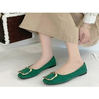 Дамски мокасини комфорт плоски обувки приплъзване на апартаменти квадратна ключалка рокля обувка Сватба Против хлъзгане зелен 8