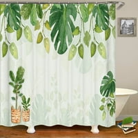 3D тропически зелено растение листо палмово кактус баня душ завеса домашен декор завеса водоустойчива тъкан душ завеси с кука