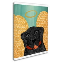 Марка изобразително изкуство 'Ангел куче черно' платно изкуство от Стивън Хунек
