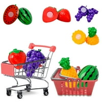 Mini Shopping Cart ， Супермаркет Handcart Mini Shopping Cart Mini Supermarket Storage Toy Декоративни орнаменти за играчки за съхранение за Kids Party Favors