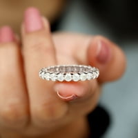 CT Moissanite Eternity Ring за жени, кръгъл моасанитен пръстен в злато, юбилейна сватбена лента Eternity Moissanite Ring, 14K White Gold, US 12.50