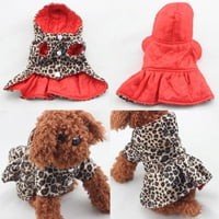 Нови домашни кучета леопардови рокли върхове кученце памучен качулка дрехи костюми
