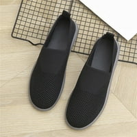 Дамски Модни Плътен Цвят Окото Дишаща Удобни Плоски Ежедневни Обувки Черно 40