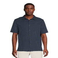 Мъжка плетена риза с копче надолу, размери с-3ХЛ