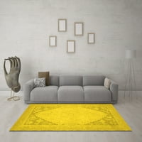Ahgly Company Indoor Rectangle Oriental Yellow Modern Area Rugs, 8 '12'