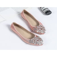 Gomelly Ladies Flat Shoes Оценка на пръст с рокля обувки за обувки върху апартаменти Дишащи мокасиви Женски жени розово 11