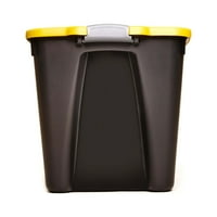 Хомц Дълабилт® галон пластмасов контейнер за съхранение с ключалки, Черен, комплект от 8