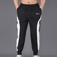 Rovga Mens Pants Colorblock средна талия вратовръзка Pocket Lounge Pants Loose Fit Небрежни панталони