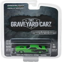 Plymouth Hemi Cuda Green „Graveyard Carz” телевизионни сериали Холивудски сериал Diecast Model Car от Greenlight E