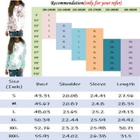 Yubatuo Дамска коледна суичър женски небрежен моден флорален щампа с дълъг ръкав с ок.