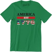 Тениска на Америка EST USA Flag Patriotic Men's 4-ти юли