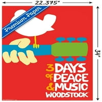 Woodstock - Плакат за стена на лого, 22.375 34