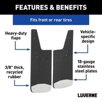 Предни или задни текстурирани гумени кални пазачи, изберете Dodge Ram 1500, 2500, 3500, клапи