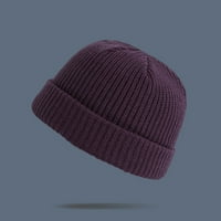 Tejiojio Fall Clearance Unise Fashion Warm Winter Небрежна плетена шапка Плътно цвят на всички мача дебела шапка