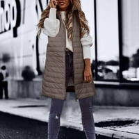 Miayilima плюс размери палта за жени, които се спускат дълга зима тънка и леко намаляване на палтото небрежно палто тънка гилет ватирано яке на открито зимно палто с джо