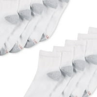 HANES Мъжки платинени глезени чорапи бял размер 6-12