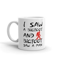 Видях Bigfoot и Bigfoot Saw Man Office Work Coffee Tea Ceramic Cup Office Work Mug Oz
