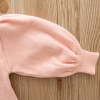 Бебешки дрехи дрехи топла плетена пуловер пола есен зимен боукен сладък тоалет с дълъг ръкав пуловер върхове плетка