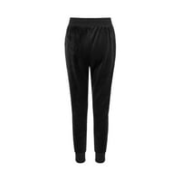 Sehao Baggy Sweatpants за жени, женски джогинг дъна топли зимни кадифени джогинг дъна облицовани термични спортове Женски панталони Черно XL