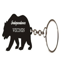 Независимост Уисконсин Сувенирна метална мечка Ключов ключодържател