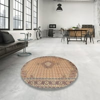 Ahgly Company Machine Wareable Indoor Rectangle Traditional Sienna Brown Area Rugs, 5 '8'