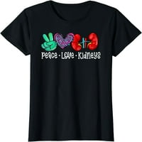Мир любов бъбреци леопардов диализа сестра подаръци тениска за жени с къси ръкави парти ризи черен тройник