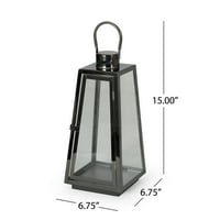 Андрус среден фенер от неръждаема стомана, комплект от 2, черен