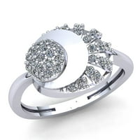 0,33ctw кръг блестящо изрязване на дами винтидж фантастичен годежен пръстен Пръстен Твърда 10k роза, бяло или жълто злато GH Si1