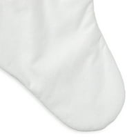 Празнично време Бял чорап с черен маншет