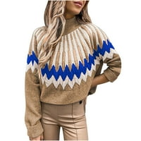 Woemns пуловер с дълъг ръкав канална модна водоласт