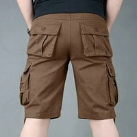 Puntoco Men's Plus Size Cargo Shorts Мултипокета спокойни летни плажни къси панталони Панталони кафе 16