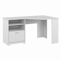 Буш мебели Cabot 60 ъглово бюро със съхранение, бяло
