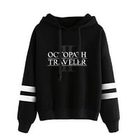 Октопат пътешественик качулки Harajuku Black Hoodie Pullover Sweatshirts