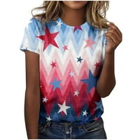 4 юли американски патриотичен тениска за жени, моден къс ръкав графична тениска жени жени независимост Ден