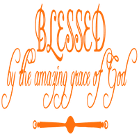 Благословен от удивителната благодат на Божия винилов стикер с стикер - малък - пастелен оранжев
