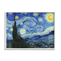 Ступел индустрии Ван Гог звездна нощ пост импресионист живопис рамка изкуство печат стена изкуство, 20х16, от Винсент Ван Гог