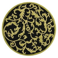 Челси Фланаган Фланаган флорална вълна килим, черно, 4 '4' кръг
