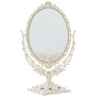 Европейски стил козметично огледало настолен грим огледало ретро двустранно овално огледало за домашна спалня за баня