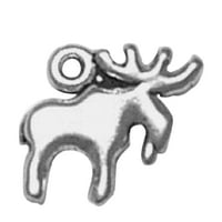 Sterling Silver 18 Bo Chain 3d Moose Antlers висулка колие колие
